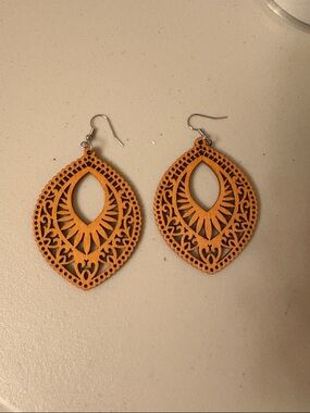 Wooden drop earrings